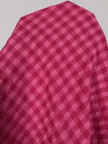 Solflare Plus Size Women's Autumn/Winter Long Sleeve Rose Red Peter Pan Collar Blouse - Multicolor - View 7