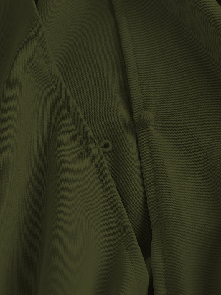 SHEIN MOD Plus Size Women Solid Color Sleeveless Dress, Elegant Office Dress(With Belt)Dress Green Vintage Olive Summer Outfits Casual Christmas Outfit - Army Green - View 6