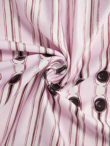 Zolique Setelan Bergaya Istana dengan Motif Renda, Atasan Lengan Pendek Seksi & Rok Mini Bodycon Pinggang Tinggi 2 Potong - MultiWarna - View 9