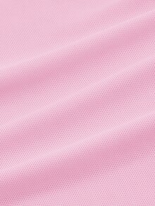 SHEIN ICON Women's Solid Color Simple Daily Mesh Long Sleeve Top - Pink - View 5