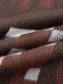 Manfinity EMRG Men's Casual Basic Colorblock Crew Neck Long Sleeve Sweater, Fall/Winter - Coffee Brown - View 4