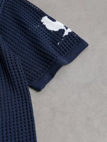 Manfinity EMRG Men's Letter & Graphic Print Crew Neck Short Sleeve Knit Top, Football - Royal Blue - View 4