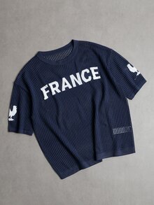 Manfinity EMRG Men's Letter & Graphic Print Crew Neck Short Sleeve Knit Top, Football - Royal Blue - View 3