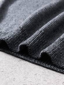Manfinity EMRG Men's Basic Casual Crew Neck Long Sleeve Sweater, Fall Winter - Black - View 7