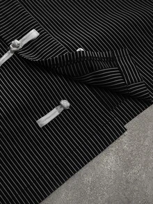 Manfinity EMRG Men's Casual Striped Short Sleeve Shirt, Summer - Black - View 8
