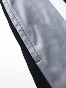 Manfinity EMRG Men's Colorblock Elastic Waist Loose Shorts, Suitable For Sports And Daily Wear, Holiday - Black - View 6