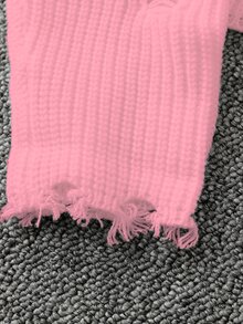 Manfinity EMRG Suéter básico casual de cuello redondo con mangas largas, de punto acanalado y desgastado, en color rosa polvo para hombres - Rosa vieja - Ver 7