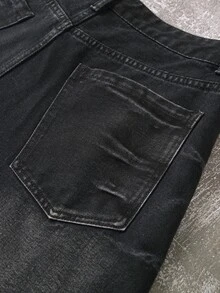 Manfinity EMRG Jeans casuales de corte ajustado con bolsillos para hombres - Negro - Ver 6