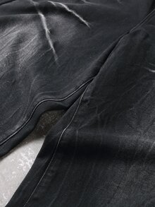 Manfinity EMRG Jeans casuales de corte ajustado con bolsillos para hombres - Negro - Ver 4