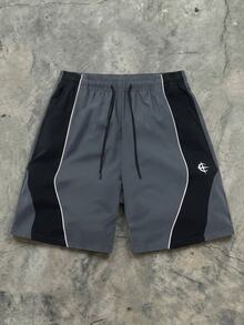 Manfinity EMRG Men's Contrast Color Elastic Waist Drawstring Casual Summer Shorts - Multicolor - View 3