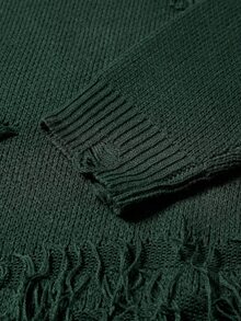 Manfinity EMRG Casual Loose Fit Crew Neck Long Sleeve Pullover Sweater For Men, Fall Winter - Army Green - View 6