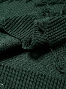 Manfinity EMRG Casual Loose Fit Crew Neck Long Sleeve Pullover Sweater For Men, Fall Winter - Army Green - View 7