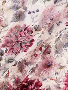 SHEIN ICON Women's Fall Outfits Going Out  Straps Tie Knot Sexy Lace Floral Printed Button-Up Top - Multicolor - View 5