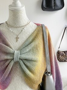 Soleia Top de Moda para Férias com Laço de Gaze Roxo, Brunch, Outono, Y2k - Multicolorido - Visão 4