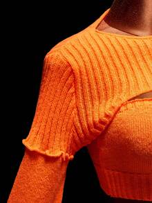 Amplova Sweater Super Crop & Atasan Rajut & Atasan Shrug - Kuning - View 9