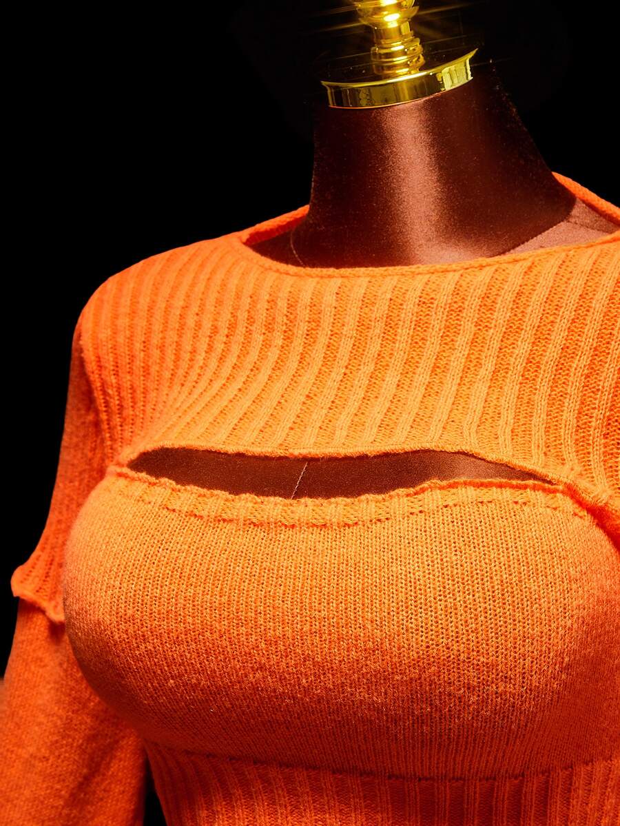 Amplova Sweater Super Crop & Atasan Rajut & Atasan Shrug - Kuning - View 1