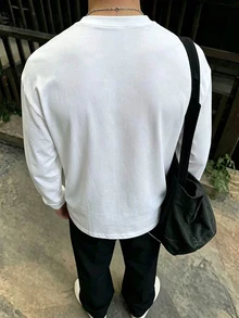 Resyla Men 男士休閒角色印花T恤，秋季 - 黑色 - 查看 2