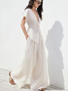 Aveloria Modichic Women Two Pieces Outfits For Daily Wear - White - View 7