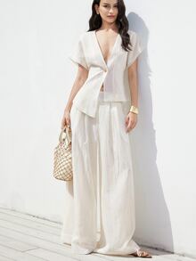 Aveloria Modichic Women Two Pieces Outfits For Daily Wear - White - View 4