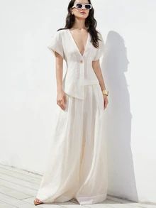 Aveloria Modichic Women Two Pieces Outfits For Daily Wear - White - View 5