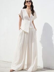 Aveloria Modichic Women Two Pieces Outfits For Daily Wear - White - View 9
