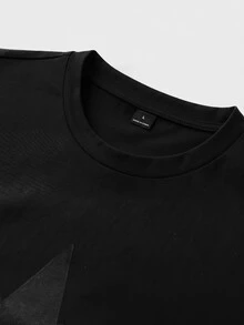 SWAVVY Men's Graphic Print 2 In 1 Long Sleeve T-Shirt - Black - View 4