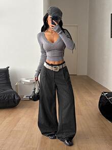 Coolane Black Woven Commuter Women's Long Pants - Black - View 4