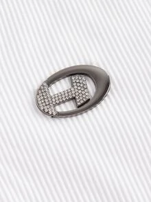 SHEIN ICON 女式金属字母装饰长袖开衩休闲 T 恤，春秋季 - 白色 - 查看 5