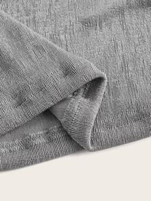 SHEIN ICON Solid Draped Tank Top - Grey - View 4