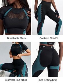 Innovista Innovista Colorblock Contrast Mesh Sports Set - Blue - View 5