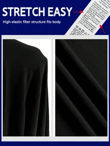 SHEIN PariChic Women's Solid Color Asymmetric Neck Casual Party Dress - Black - View 8