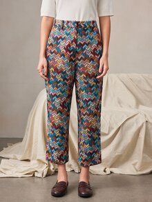 Zovinel Multi Color Tweed Fabric Women Ankle-Length Pants,Romantic Elegant Fall Autumn/Winter,Old Money Casual Lady Style - Multicolor - View 8