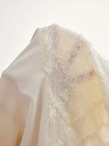 Zovinel Off-White 3D花卉圖案復古法式飄逸浪漫優雅輕量夾克 秋冬老錢風女士風格 派對下午茶晚宴 - 杏色 - 查看 9