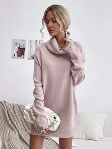 Pariaura Cowl Neck Drop Shoulder Jumper - Dusty Pink - View 5