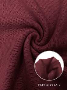 SHEIN PariChic Split High Low Hem Sweater Vest Without Shirt - Burgundy - View 4