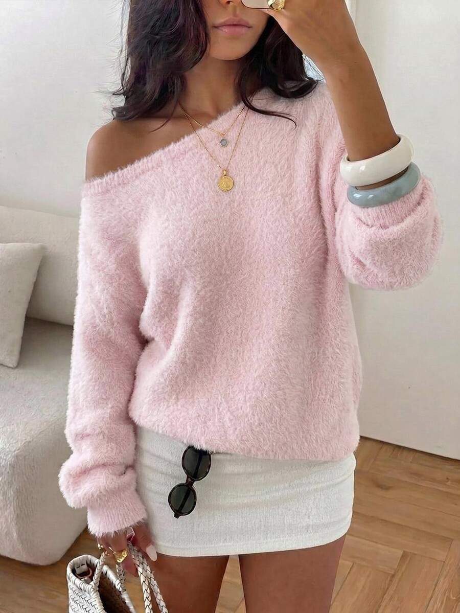 SHEIN 青少年女孩條紋V領學院風撞色針織修身舒適套頭秋季毛衣 - 彩色 - 查看 1