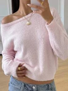 SHEIN 青少年女孩條紋V領學院風撞色針織修身舒適套頭秋季毛衣 - 彩色 - 查看 6