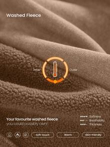 GLOWMODE 28'' Fleece Soft Warm Oversized Fit Adjustable Drawstring Waist Vintage Joggers With Side Pockets Daily Casual Autumn Winter - Brown - View 6