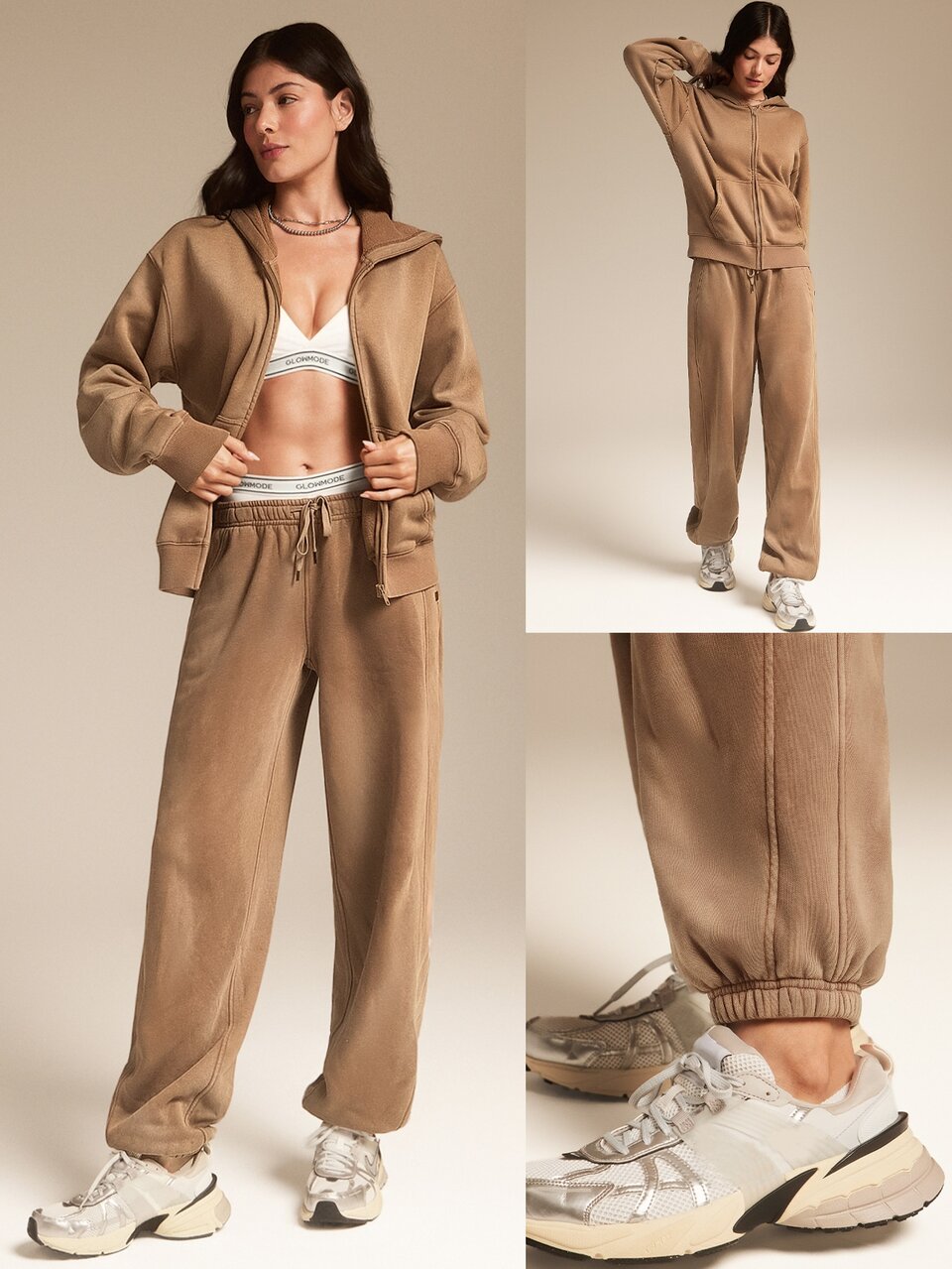 28'' Fleece Soft Warm Oversized Fit Adjustable Drawstring Waist Vintage Joggers With Side Pockets Daily Casual Autumn Winter
