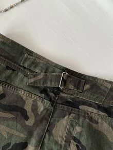 Elamini Women's Fashion Casual Camouflage Print Washed Denim Skirt - Multicolor - View 5