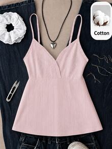 Teen Girl Casual Cute School Girl Versatile Everyday Camisole Top Yellow Pink Summer - White - View 3