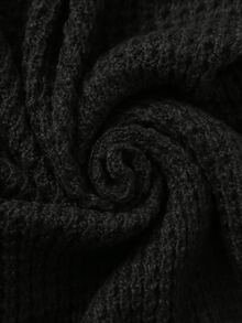 EMERY ROSE Solid Drop Shoulder Cardigan,Long Sleeve Tops Fall Winter Cloth For Women - Black - View 5