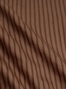 EMERY ROSE Striped Batwing Sleeve Casual Vacation Dress - Brown - View 9