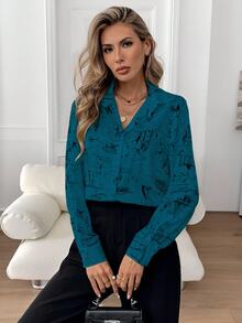 EMERY ROSE Women's Casual Commuting Minimalist Button-Down Long Sleeve Shirt - Multicolor - View 4
