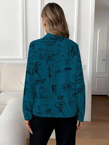 EMERY ROSE Women's Casual Commuting Minimalist Button-Down Long Sleeve Shirt - Multicolor - View 2