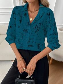 EMERY ROSE Women's Casual Commuting Minimalist Button-Down Long Sleeve Shirt - Multicolor - View 5