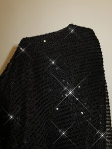 GalTyme Plus Size Elegant Sexy Party Evening Night Sequin Mermaid Skirt Halloween Black Summer - Black - View 6