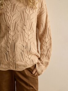 MOTF PREMIUM WOOL CABLE KNIT TURTLENECK SWEATER - Khaki - View 7