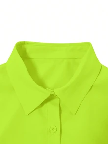 EMERY ROSE Women's Solid Color Long Sleeve Casual Summer Shirt Fall Cloth For Women - Green - View 4