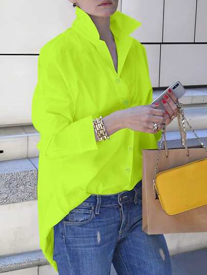 EMERY ROSE Women's Solid Color Long Sleeve Casual Summer Shirt Fall Cloth For Women